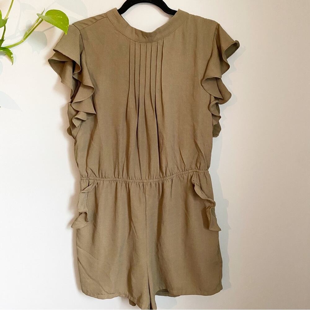 Moon River Flutter Sleeve Shorts Romper
